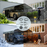 12x20 FT Metal Carport, Heavy Duty Carports Canopy with Galvanized Steel Frame & Roof, Outdoor Garage Car Port for All-Weather, Outdoor Galvanized Shelter for Car, Boats and Truck Reljofum