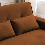 Portaforta Small Loveseat Sofa, 48" Mid Century Love Seat Couch, Modern 2 Seat Tufted Couches with Throw Pillows for Living Room, Apartment, Bedroom, Orange Portaforta