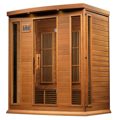 DYNAMIC SAUNAS Maxxus MX-K406-01 Elite 4-Person Near Zero EMF (Under 2 MG) FAR Infrared Sauna, (Canadian Clear Red Cedar) Curb Side Delivery