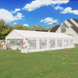 EROMMY 20x40ft Party Tent, Outdoor Wedding Tent, Heavy Duty Large Canopy Carport with Removable Sidewalls, 2 Roll-up Doors, 5 Storage Bags, Gazebo Shelter Tent for Party Event Commercials, White EROMMY