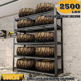 47.3"W Garage Shelving Heavy Duty, 2500 LBS Capacity Industrial Shelving Units, Standing Shelf Storage, Detachable and Adjustable 5 Tier Metal Shelves for Warehouse, Basement, Pantry Closet, Black Bezuny