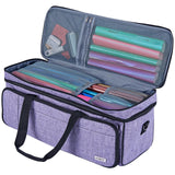 HOMEST Double Layer Carrying Case with Mat Pocket for Cricut Maker 3, Cricut Explore Air 2, Cricut Maker, Cricut Explore 3, Multi Front Pockets for Accessories and Supplies, Purple HOMEST