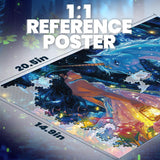 500 Piece Puzzles for Adults,Glitter Unicorn Jigsaw Puzzle,Forest Girl Jigsaw Puzzles 500 Pieces,Fantasy Creative Games and Gifts Difficult Puzzle Home Decor Toy for Adults (20.5"x14.9"), 1:1 Poster lamplig