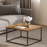 Cidaziya Small Coffee Table for Living Room,Modern Wood Coffee Table,Low Square Center Table Easy Assembly,23.6 x 23.6 x 16.3 Inches,Brown Cidaziya