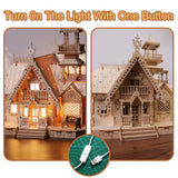 KWASVLYA Vintage Villa 3D Wooden Puzzle,Building Kits for Adults and Teens,Educational Brain Teaser Assembly Model with LED Lights,Skill Building and Creative Fun KWASVLYA