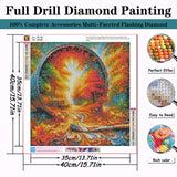 CZYWJMEI 5D Fall Diamond Painting Kits for Adults Beginners,DIY Maple Leaf Landscape Diamond Art,Full Round Drill Diamond Dot Gem Art Kits,Home Wall Decor 16x16 Inch CZYWJMEI