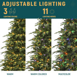 YITAHOME 7.5FT Prelit Slim Fraser Grande Christmas Tree with Remote Control, Artificial Hinged Drooping Pencil Prelit Holiday Christmas Tree w/ 2199 Mixed PE & PVC Tips, 400 Lights & 11 Light Modes YITAHOME