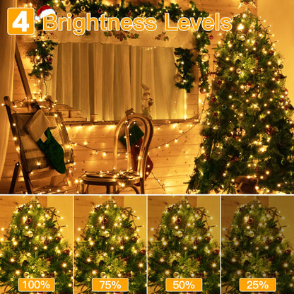 Ollny Christmas Lights 262FT 800LED, Plug-in Outside Tree Lights with Timer and 8 Modes, Remote Control Waterproof Dimmable Outdoor String Lights for House Yard Patio Xmas Decorations(Warm White)