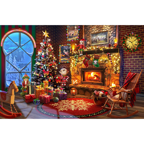 Lavievert Wooden Jigsaw Puzzles 1000 Piece Christmas Puzzles for Adults and Kids - Fireplace, Christmas Tree, Stockings LAVIEVERT