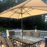 PURPLE LEAF 10' x 6.5' Rectangular Patio Umbrella Outdoor Table Umbrella Aluminum Frame Market Umbrella Sun Umbrella with 8 Sturdy Ribs & Tilt for Garden Deck Lawn & Pool Beige PURPLE LEAF