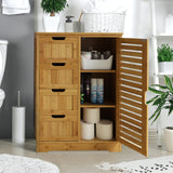 VEIKOUS Bathroom Floor Cabinet with 4 Drawers, Bamboo Freestanding Small Bathroom Storage Cabinet with 2 Removable 23.7inchW x 32.5inchH x 11.9inchD bamboo-floor-cabinet-1 bamboo-floor-cabinet VEIKOUS
