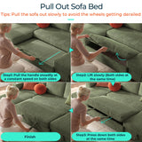 LINSY HOME Sectional Sleeper Sofa with Pull Out Couch Bed - Convertible Plush Corduroy Cloud Couch with Storage Chaise & USB Charging, Comfy L Shaped Modular Couches for Living Room Apartment, Green LINSY HOME