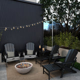 NAVINE Adjustable Adirondack Chair Set of 2 with Ottoman, Folding Adirondack Chair, HDPE Adirondack Chair with Multifunctional Cup Holder Trays for Deck, Terrace, Patio, Poolside, Fire Pit. NAVINE