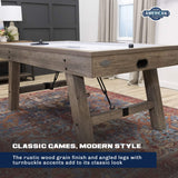 American Legend Brookdale Air-Powered Hockey Table with Rustic Wood Grain Finish, Angled Legs and Turnbuckle Accents Brown, 75.31"L x 38.98"W x 8.5"H American Legend