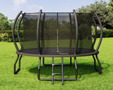 YUMPIE 8FT 10FT 12FT 14FT 16FT Outdoor Trampoline with Enclosure Net and Ladder, Recreational Trampolines for Kids, Pop-up Quick Connect Frame, ASTM Approval YUMPIE