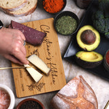 GRANDMA'S GARDEN, Personalized Cutting Board with Birth Flower Design, 9X6", Bamboo, Mothers Day Gifts for Grandma, Custom Engraved Gifts for Mom, Grandma - Grandma Gifts Ideas - 7 Names Personalized Favors