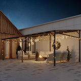 12’ x 20’ Gazebo, Outdoor Pergolas and Gazebos on Clearance, Hard Top Lean to Gazebo with Metal Frame, Pergola Wall Mounted Pergola with Sloped Roof for Patio, Decks, Backyard LuyFuitre