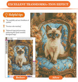 igoodom Diamond Art Kits for Adults, Cat Diamond Art Kits, Full Drill Round Cat Diamond Painting Kits, DIY Gem Art and Crafts for Home Wall Decor Gift 12x16inch igoodom