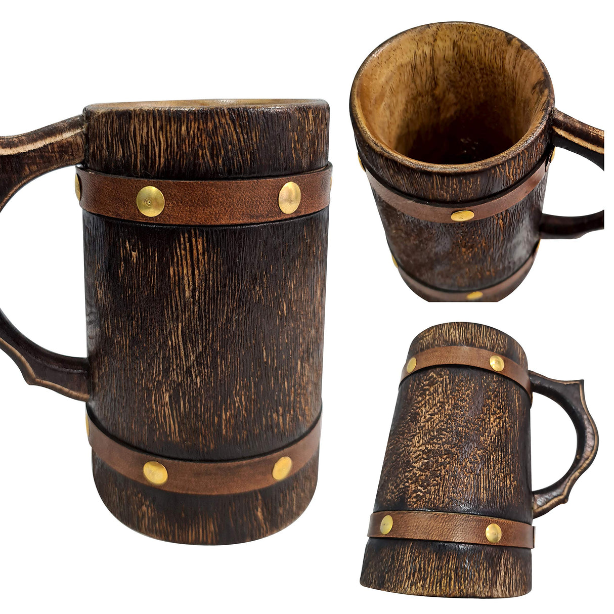 collectiblesBuy Antique Wooden Beer Mug Beverages Tankard Coffee Stein Groomsmen Idea Medieval Inspired Drinking Mug Kitchen Accessories Home Decor collectiblesBuy