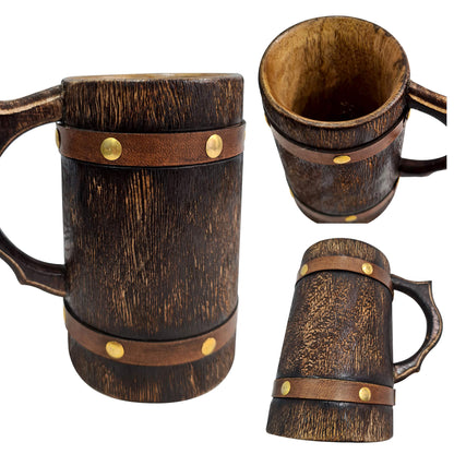 collectiblesBuy Antique Wooden Beer Mug Beverages Tankard Coffee Stein Groomsmen Idea Medieval Inspired Drinking Mug Kitchen Accessories Home Decor - WoodArtSupply