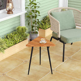 SAYGOER Small End Table Mid Century Triangle Side Table Unique Night Stand Rustic Farmhouse Bedside Table Retro Accent Sofa Table for Living Room Bedroom Easy Assembly,Walnut Oak SAYGOER