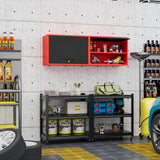 Fesbos Metal Storage Cabinet Black Red Wall Cabinets with Shelf and Locking Door - Wall Mounted Storage Cabinet for Garage Warehouse Home Office - Assembly Required Fesbos