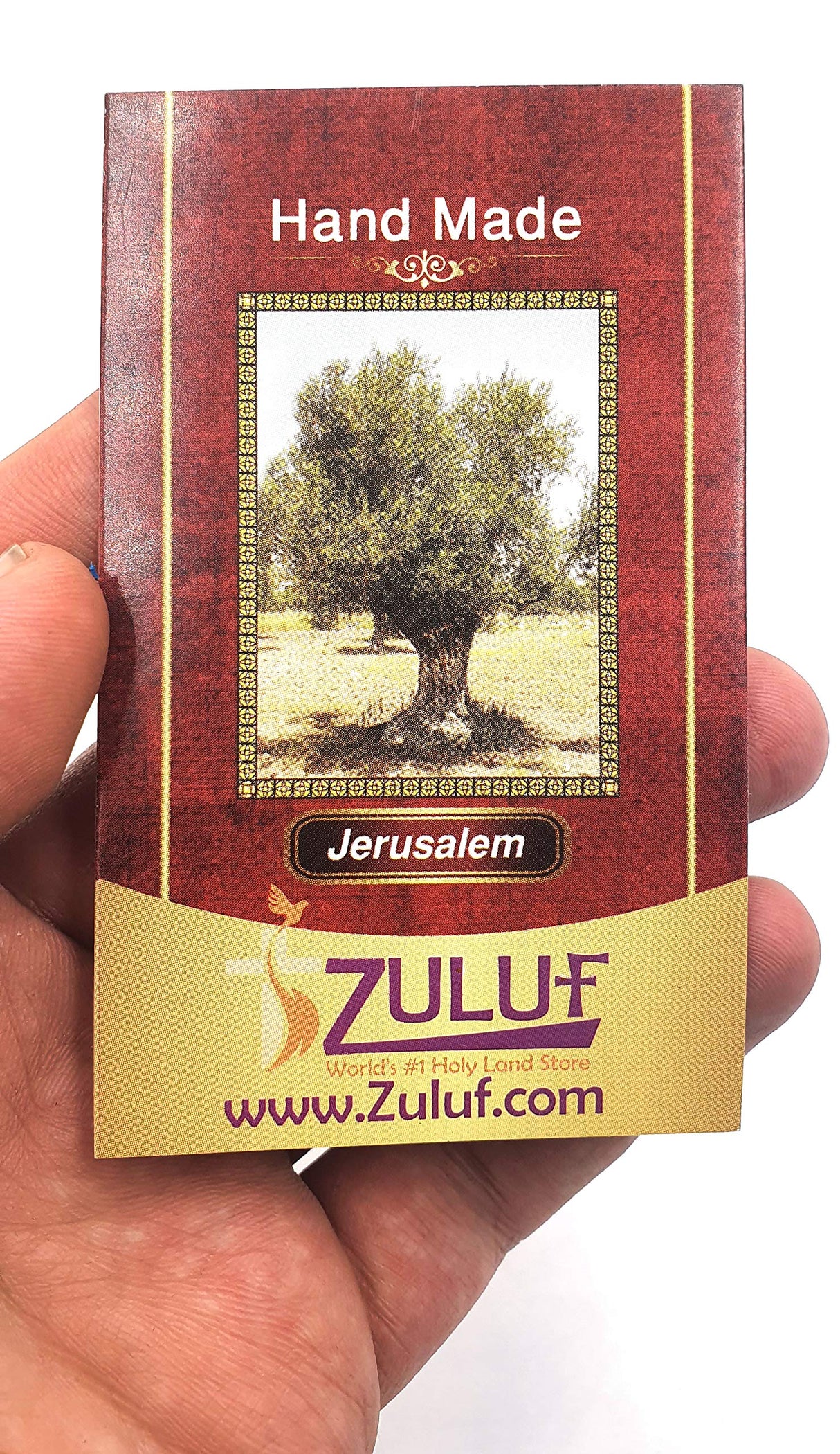 Zuluf ANGEL OLIVE WOOD HOLDING CROSS | Made in Bethlehem the Holy Land | Pocket Angel Cross For Comfort | Religious Gift for Protection Comes with Certificate from Holy Land Israel HLG025 Zuluf