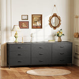 Huuger 63 Inch Dresser for Bedroom, Dresser for Closet with 9 Drawers, Large TV Stand for 55, 65, 70 Inch TV, Entertainment Center with Storage, Wide Long Chest of Drawers, Black Huuger