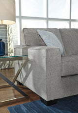 Signature Design by Ashley Altari Urban Right-Arm Facing 2-Piece Sleeper Sectional with Chaise, Loose Seat Cushions, 2 Throw Pillows and Bi-Fold Memory Foam Mattress, Full, Light Gray Signature Design by Ashley