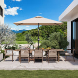 AreShark 6.5' x 10' Rectangular Patio Umbrellas for Outdoor, Outdoor Table Umbrella, Large Outdoor Patio Umbrellas with 6 Sturdy Ribs, Patio Umbrellas for Market, Garden, Pool (Beige) AreShark