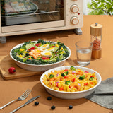 BTAT- Ceramic Pie Dish, 2 pcs, 10.5" and 9.5", White Pie Pans for Baking, Deep Dish Pie Plate, Deep Dish Pie Pan, Deep Pie Dish for Baking, Pie Plates for Baking, Deep Pie Dish, Pie Baking Dish Brew To A Tea