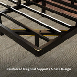 iPormis Queen Size Floating Bed Frame with LED Lighting and Charging Station, Noise-Free Metal Platform Design iPormis