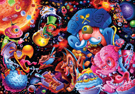 Cosmic Crunch Breakfast Cereal Monster Puzzle by Joe Simko | 1000 Piece Jigsaw Puzzle Toy | Interactive Brain Teaser for Family Game Night | 29 x 20 Inches Toynk