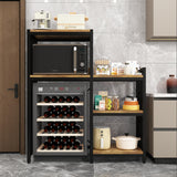 6-Tier Kitchen Baker's Rack with Power Outlet, Microwave Oven Stand with Storage Suitable for Kitchen Living Room Office Storage Shelf, Mini Fridge Stand Shelves for Spices, Pots and Pans. (Brown) Mini Quexing