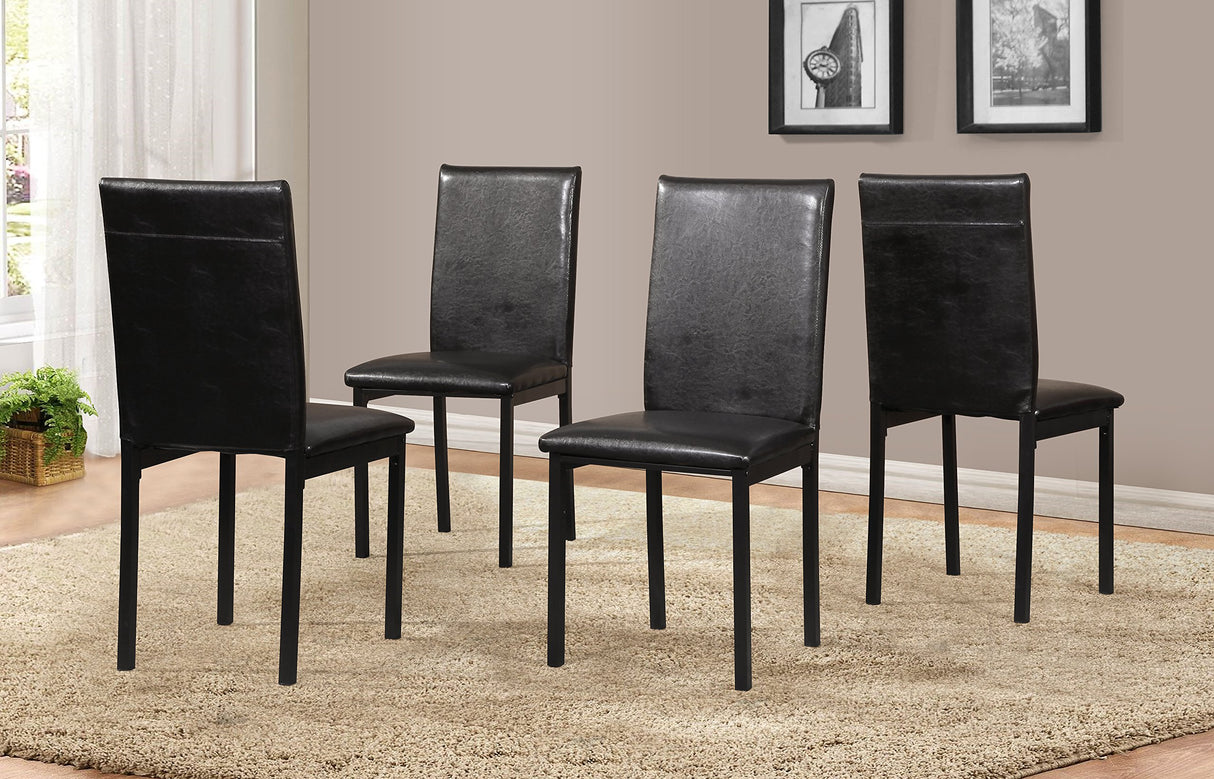 Roundhill Furniture 5 Piece Citico Metal Dinette Set with Laminated Faux Marble Top, White Table with Black Chairs Roundhill Furniture