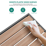 YITAHOME 4-Piece Patio Wicker Furniture Set with Wood Armrest, All Weather Rattan Conversation Furniture Sets for Backyard, Balcony, Deck w/Soft Cushions and Plastic Wood Table (Light Brown+Beige) YITAHOME