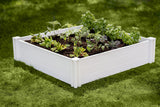 Vita Classic 4'X4'x11 Vinyl Raised, White VT17108 x 4ft Modular Garden Bed, 11" H Vita