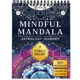 RYVE Mandala Coloring Book for Adults – 50 Unique Designs, Spiral Bound, Stress Relief & Relaxation Mindfulness Art Therapy | No-Bleed Paper | Easy-to-Tear Pages for Framing RYVE