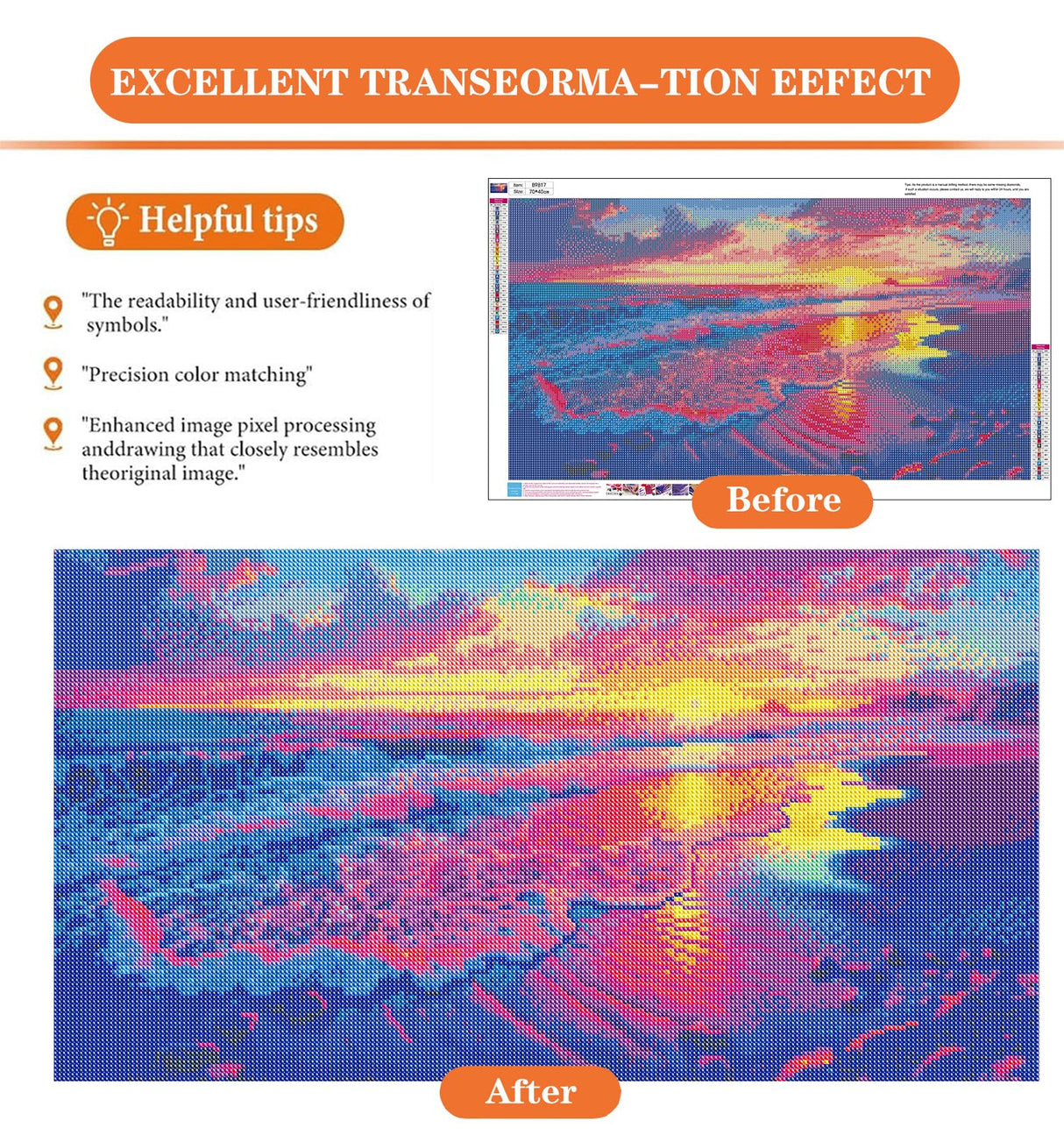 igoodom Large Diamond Painting, Landscape Large Diamond Art Kits for Adults, Full Drill Round Big Diamond Painting, DIY Gem Art and Crafts for Home Wall Decor Gift 27.5 X 15.7inch igoodom