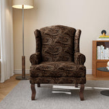 UIXE High Back Accent Chair, Fabric Upholstered Armchair for Living Room, Wingback Retro Arm Chair Comfy Single Sofa Bedroom Reading Seat - Cranberry Floral UIXE