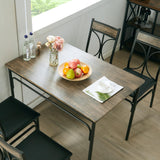 VECELO Kitchen Dining Room Table Set with 4 Chairs for Small Space, Apartment,Metal Steel Frame VECELO