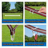 Fofana Ninja Warrior Obstacle Course for Kids – 32-Piece Backyard Playset, 9 Fun Training Obstacles, 65 Ft Slackline Kit Accessories - Outside Line Ninja Kids Toys, Outdoor Play Equipment, Jungle Gym Fofana