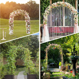 Thickened Rustproof Garden Arch, Wedding Arch- 4.6 * 7.8 or 6.4 * 7.5Ft, Easy to Assemble, Long Lasting and Durable, Metal Arch for Garden Arbor Trellis & Climbing Plant ROOLLYA