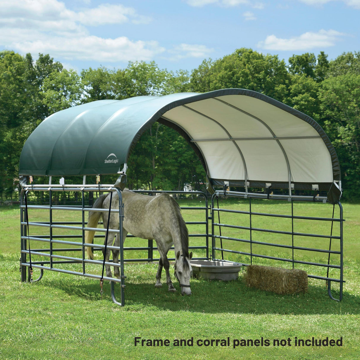 ShelterLogic 51523 12x12 ft. Corral Shelter 7.5 oz. Replacement Cover 804782-0102, 804782-0102 (Cover only Does not Include Frame or Corral Panels) ShelterLogic