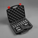 Annular Cutter Set 13 pcs JESTUOUS 3/4 Inch Weldon Shank 1 Cutting Depth and Cutting Diameter from 7/16 to 1-1/16 for Mag Drill Press HSS Standard Kit Two Flat with 2 Pilot Pins JESTUOUS