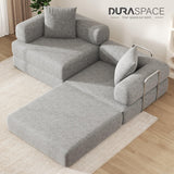 DURASPACE 78.4'' Convertible Folding Sofa Bed, Floor Sleeper Sofa Couch with Fixed-Shape Frame, Compression Comfy Couch in a Box, Boneless Modular Loveseat for Living Room (Chenille Gray) DURASPACE