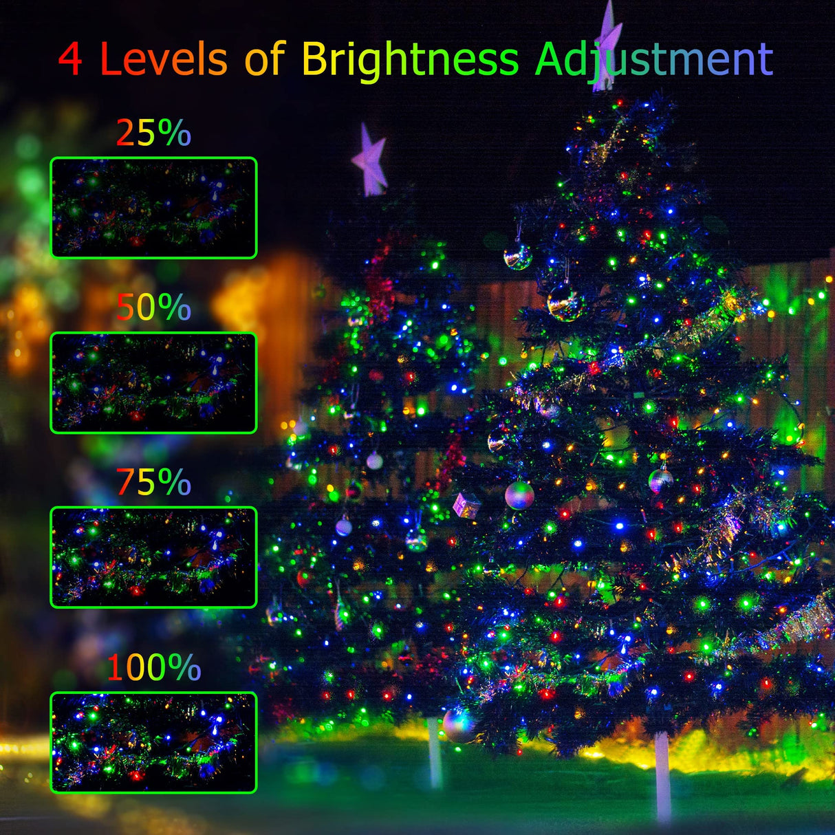Eueasy Christmas Lights Outdoor, 1000 LED 344FT Fairy String Lights Plug in Waterproof with Remote, 8 Modes with Timer for Indoor Decorations Bedroom Xmas Tree Holiday House Party Decor Eueasy