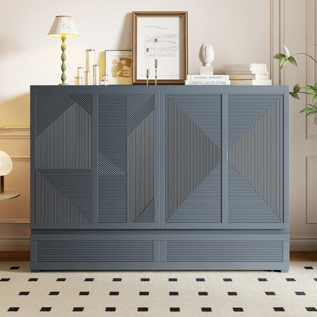 Tdewlye Queen Size Murphy Bed Wall Bed with Built-in USB Charging Ports & Drawer,Mobile Cabinet Murphy Chest Bed Wooden Space-Saving Folding Murphy Bed for Bedroom Guest Room (Gray-@LI) Tdewlye