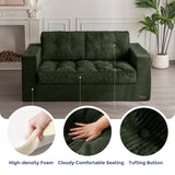MAXYOYO Bean Bag Chair for Adults, Upholstered Floor Sofa with Armrests, Loveseat Boneless Couch with Tufted Cushion & Backrest, Sofa in A Box, Large Bean Bag Couch for Bedroom Living Room, Green MAXYOYO