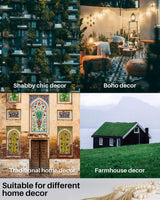 Wood Bead Garland with Tassels, 72 Inch Natural Wooden Beads Garland, 6 Feet Handmade Boho Farmhouse Decor, Coffee Table Decor DF DUALFERV